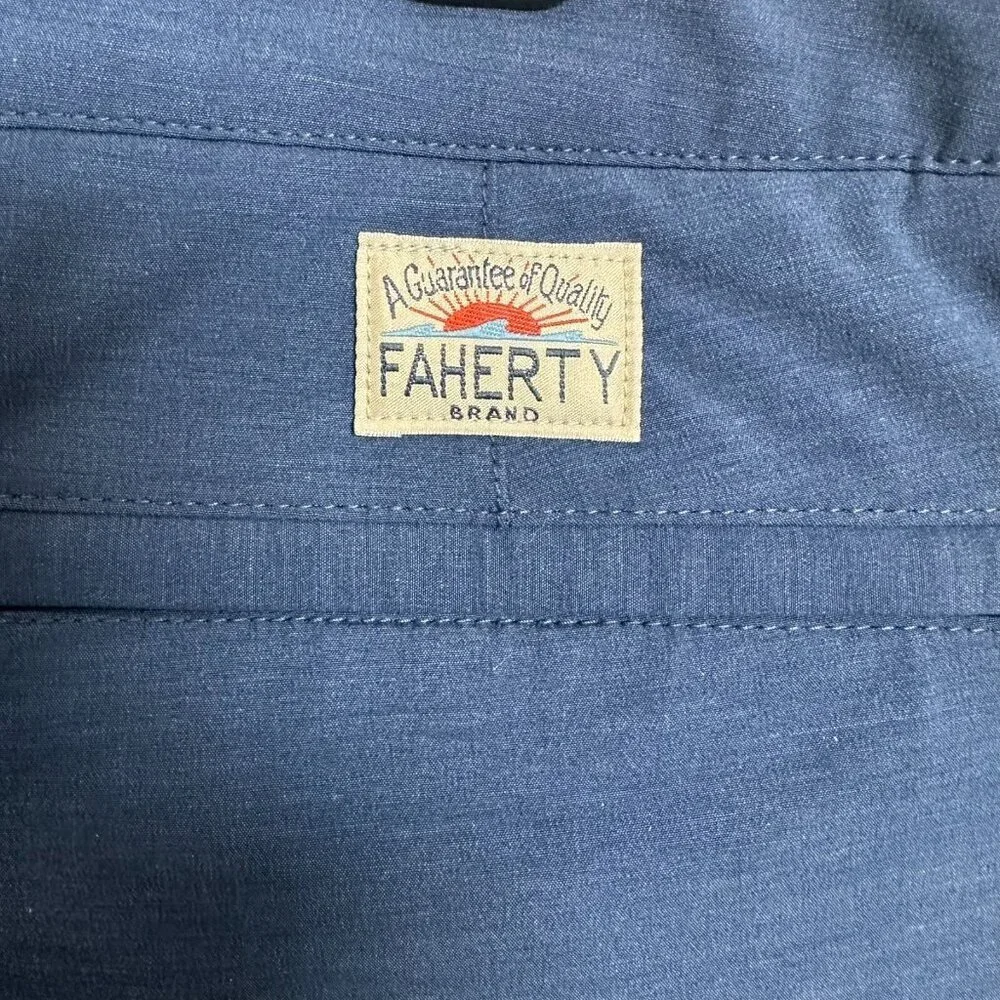 Faherty Belt Loop All Day Shorts Casual Comfort Blue Men's Size 38 Chino